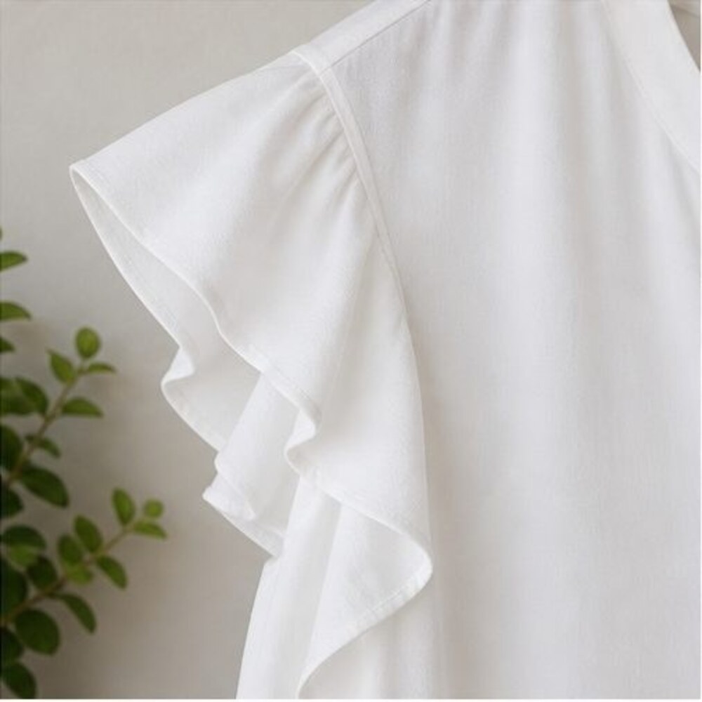 White Ruffle Blouse - Picture 5 of 6